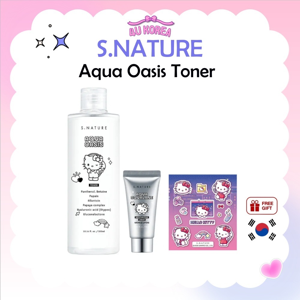 (+ครีม 30ml) S.NATURE Aqua Oasis Toner – 300ml / K-BEAUTY