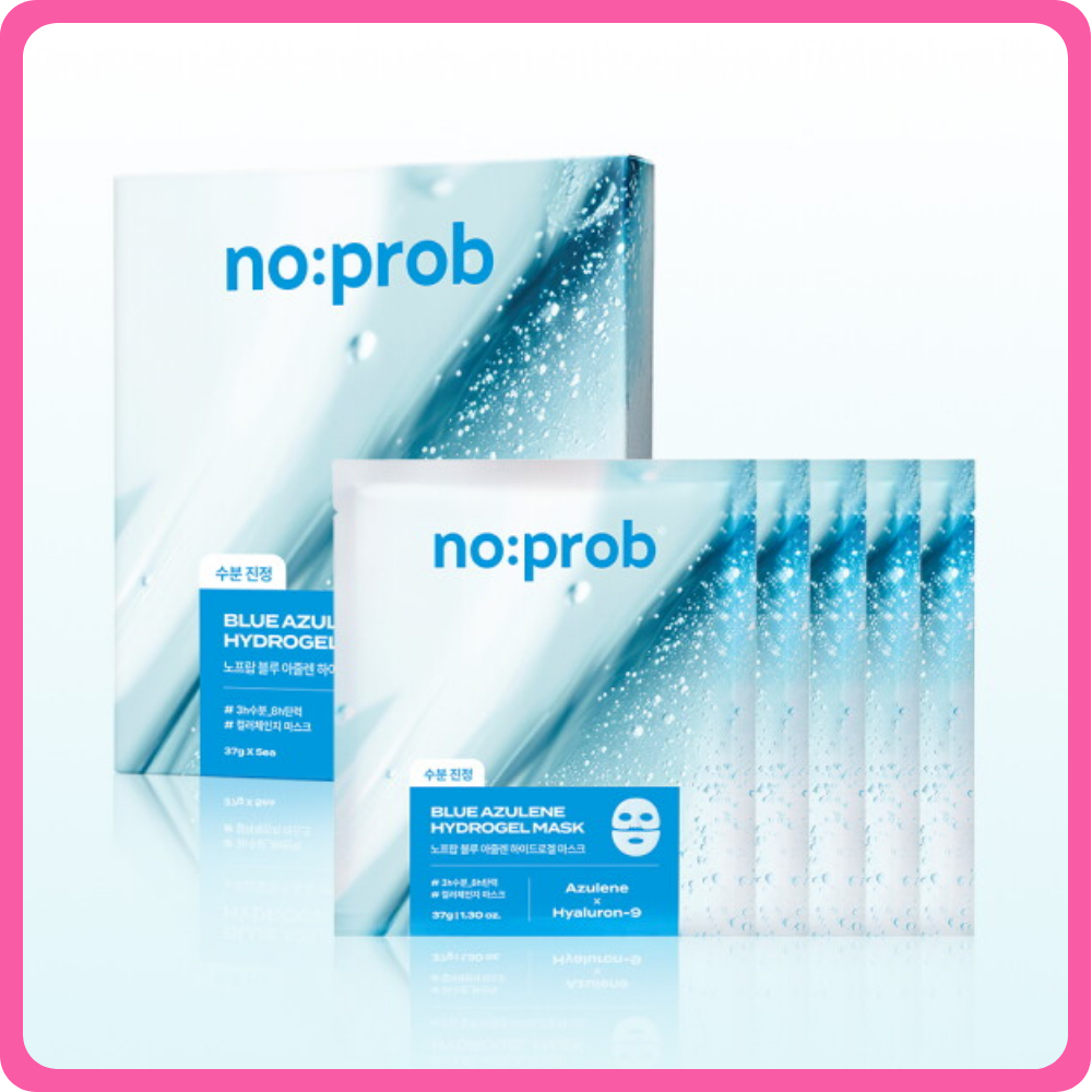 IMO PICK no:prob Blue Azulene Hydrogel Face Mask 5 แผ่น 37g Korean Hydrogel Mask Azulene Hyaluron-9 