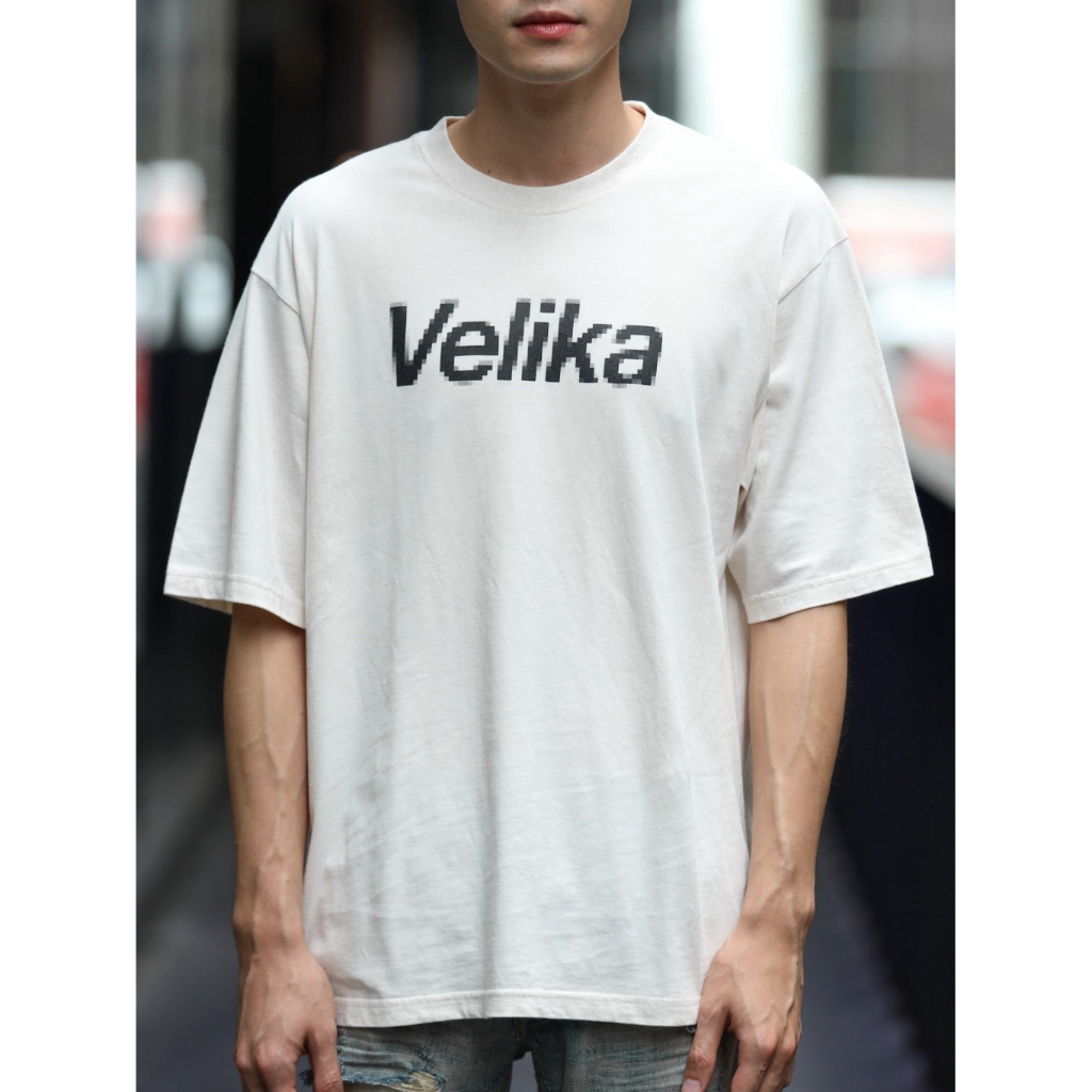 เสื้อฟอก Oversize - "Pixel" [Off White] | Velika