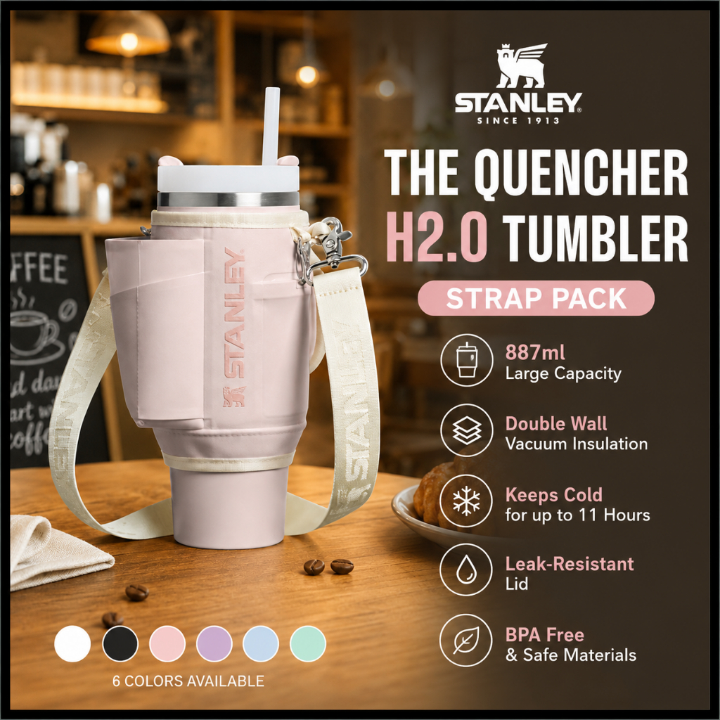 Stanley All Day Carry-All Quencher H2.0 Tumbler Strap Bag 887ml, Tumbler Case