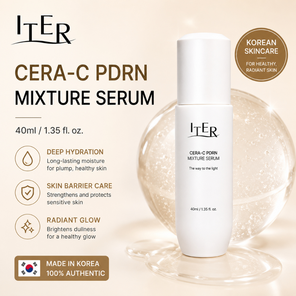 เกาหลี เกาหลี 🇰🇷 [ITER] Cera-C PDRN Mixture Serum 40ml | ไฮเดรติ้ง เฟเชียล เซรั่ม | เซรั่มสําหรับผิวแพ้ง่าย | รีไวทัลไลซิ่งเซรั่มพร้อม PDRN