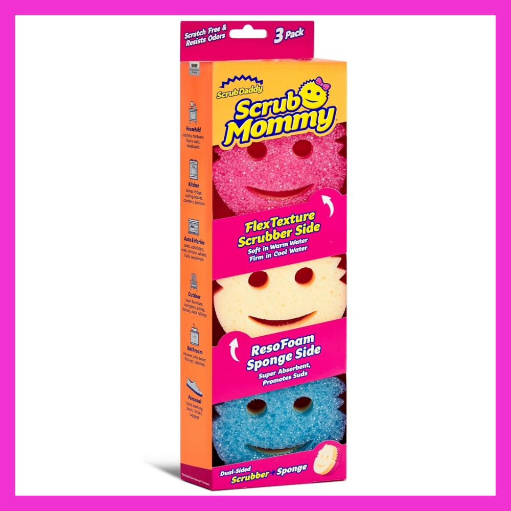 Scrub Daddy Scrub Mommy ฟองน้ําสองด้านสีสุ่ม 3 ชิ้น