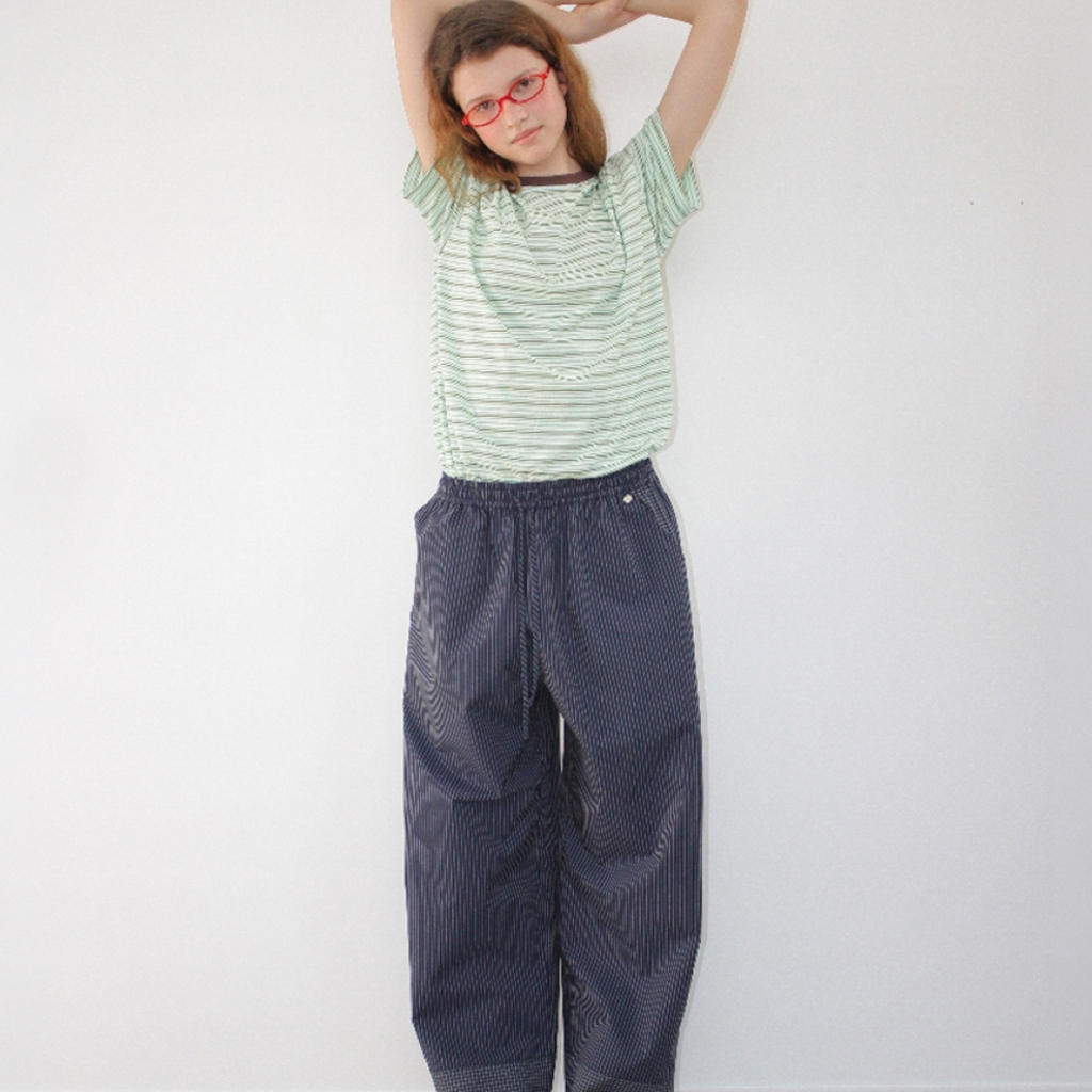 [RONRON] Stripe Check Panel Comfort Pants / 2colors — صورة 7