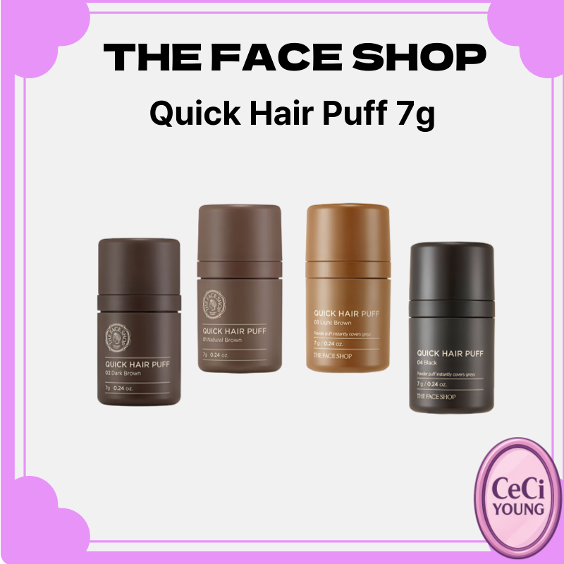 THE FACE SHOP Quick Hair Puff 7g, Natural Hairline Cover & Volume Style (4 สี)