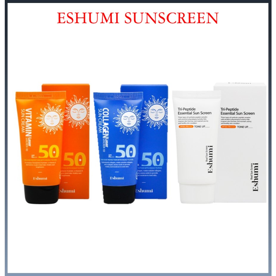 ครีมกันแดด Eshumi Vitamin Razer, หน้าจอดวงอาทิตย์ที่จําเป็นไตรเปปไทด์, ครีมกันแดด Razer คอลลาเจน / E