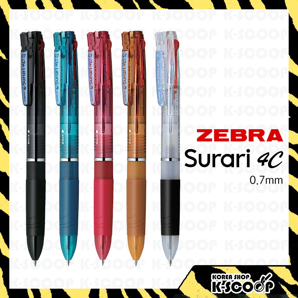 ZEBRA Surari 4in1 Multi Ballpoint Pen 0.7mm B4A11 - แห้งเร็ว