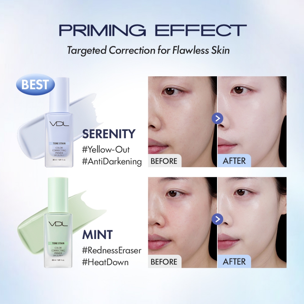 VDL طقم برايمر Tone Stain ‏Serenity ‏30 مل + أحمر خدود Cheek Stain — صورة 5