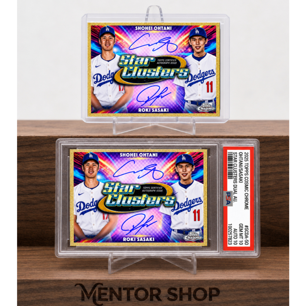 [ร้านเมนเตอร์] ✨Shohei Ohtani Roki Sasaki Dual Auto Custom Card Star Clusters เบสบอลสะสม PSA สไตล์ G