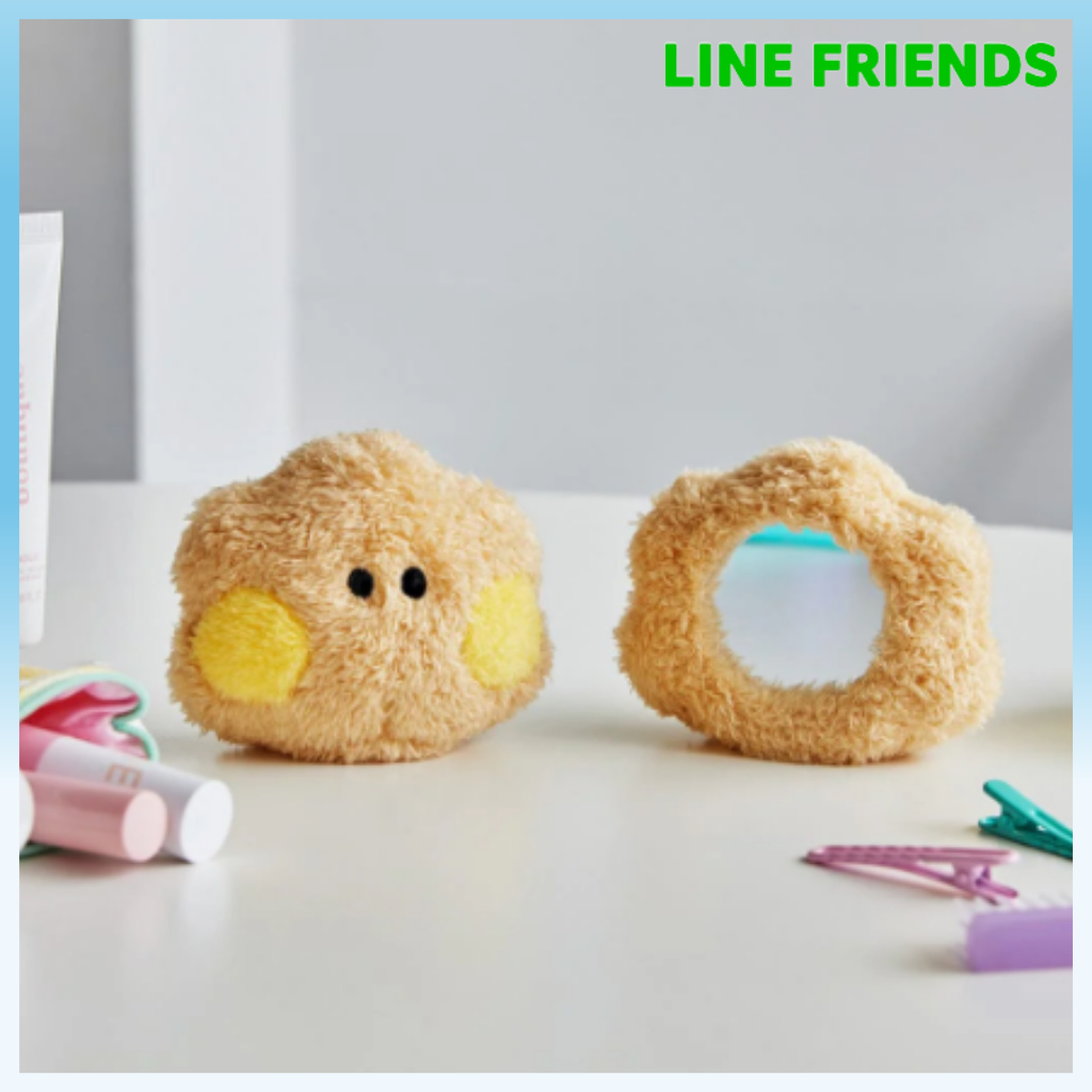 LINE FRIENDS BT21 minini Glitter Plush Hand Mirror 6 ตัวเลือกตัวละคร RJ SHOOKY CHMMY MANG COOKY KOYA