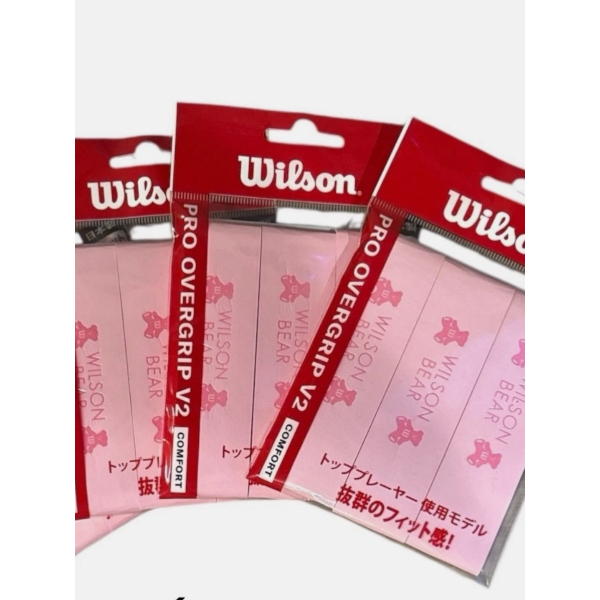 (สินค้าพร้อมส่ง) Wilson Tennis Grip Tape เทปพันด้ามไม้เทนนิส 3-Pack, PRO OVERGRIP BEAR