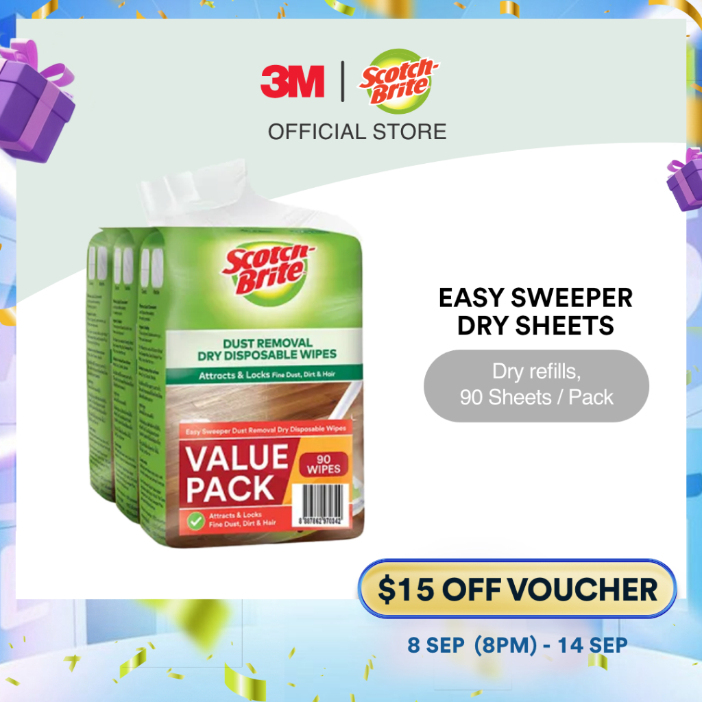 3M Scotch-Brite Easy Sweeper Plus Dry กระดาษกรองแบบใช้แล้วทิ้ง 20 ชิ้น/แพ็ค สําหรับ Easy Sweeper Plu
