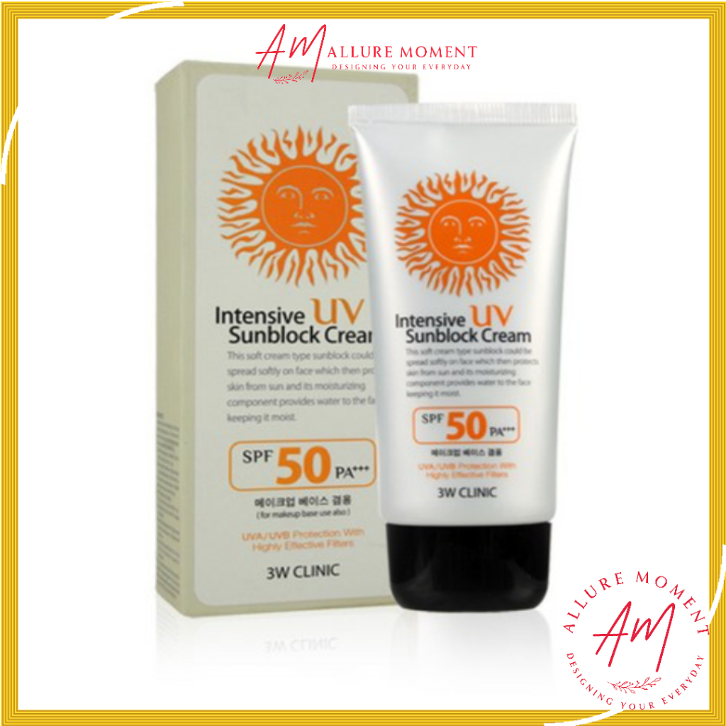[3W CLINIC] Intensive UV Sunblock Cream SPF50+ PA+++ 70ml | ครีมกันแดดเกาหลี | ป้องกันรังสียูวีน้ําห