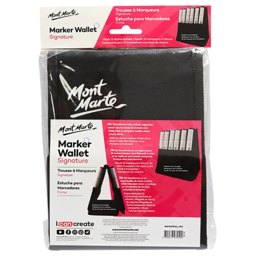 Mont Marte Signature Marker Wallet 12 slot /Wallet for Pencils 24 slot