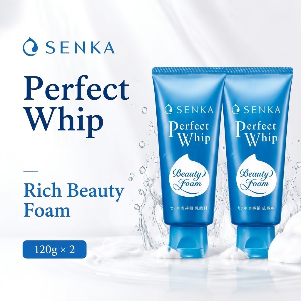SENKA Perfect Whip เฟเชียล วอช โฟมล้างหน้า 120g x2 ริช ไมโคร โฟม ดีพ คลีนซิ่ง เฟเชียล คลีนเซอร์