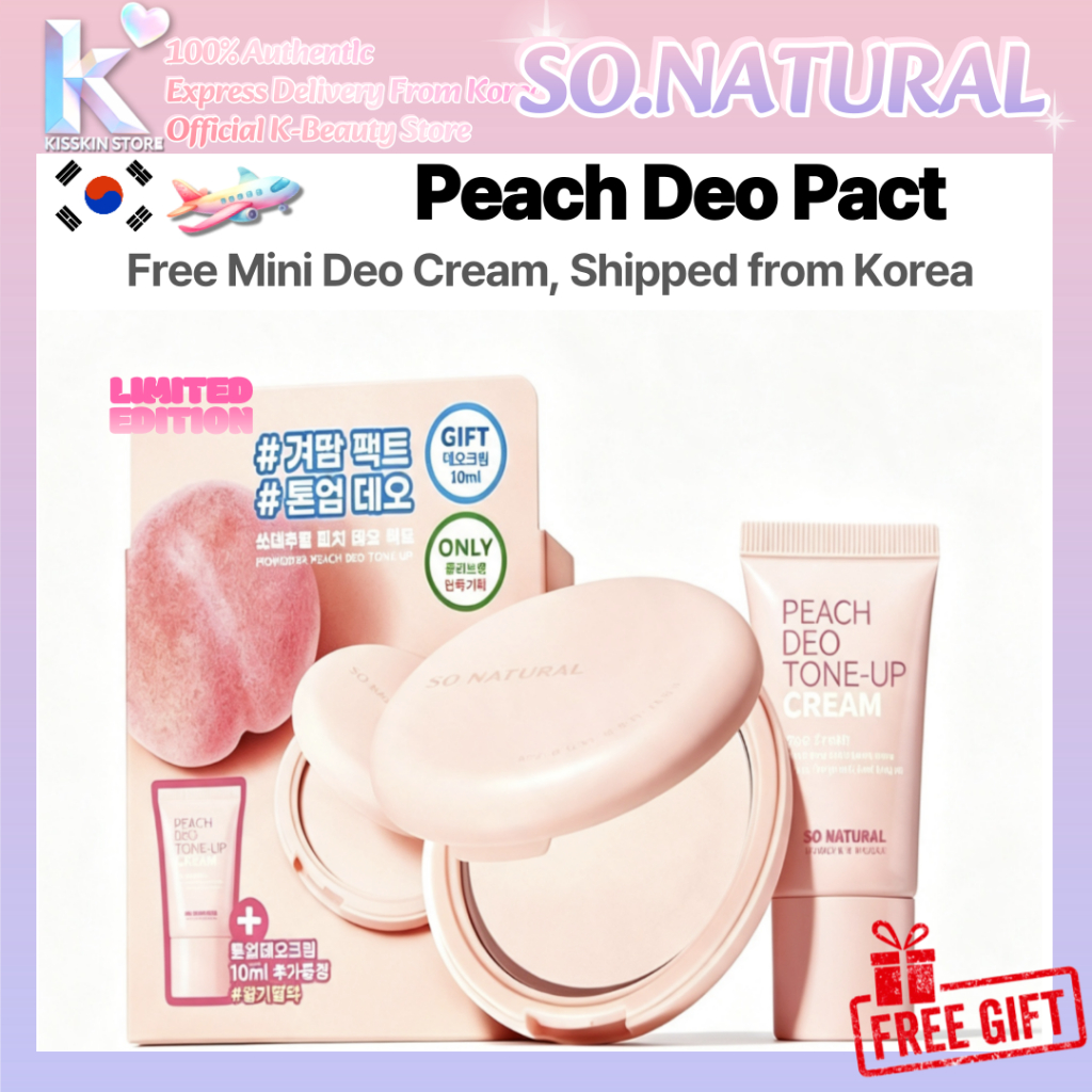 [so natural] SO.NATURAL Peach Deo Pact 10g | Fresh Deodorant Tone Up เกาหลีส่งตรง