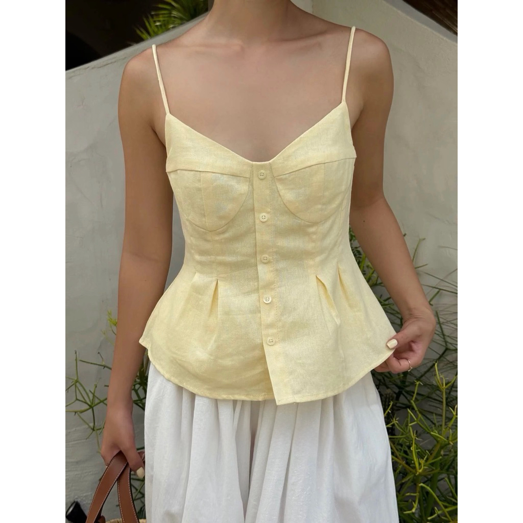 NIO TOP - 2S เสื้อเชิ้ตผ้าลินินเอวบาง - A13