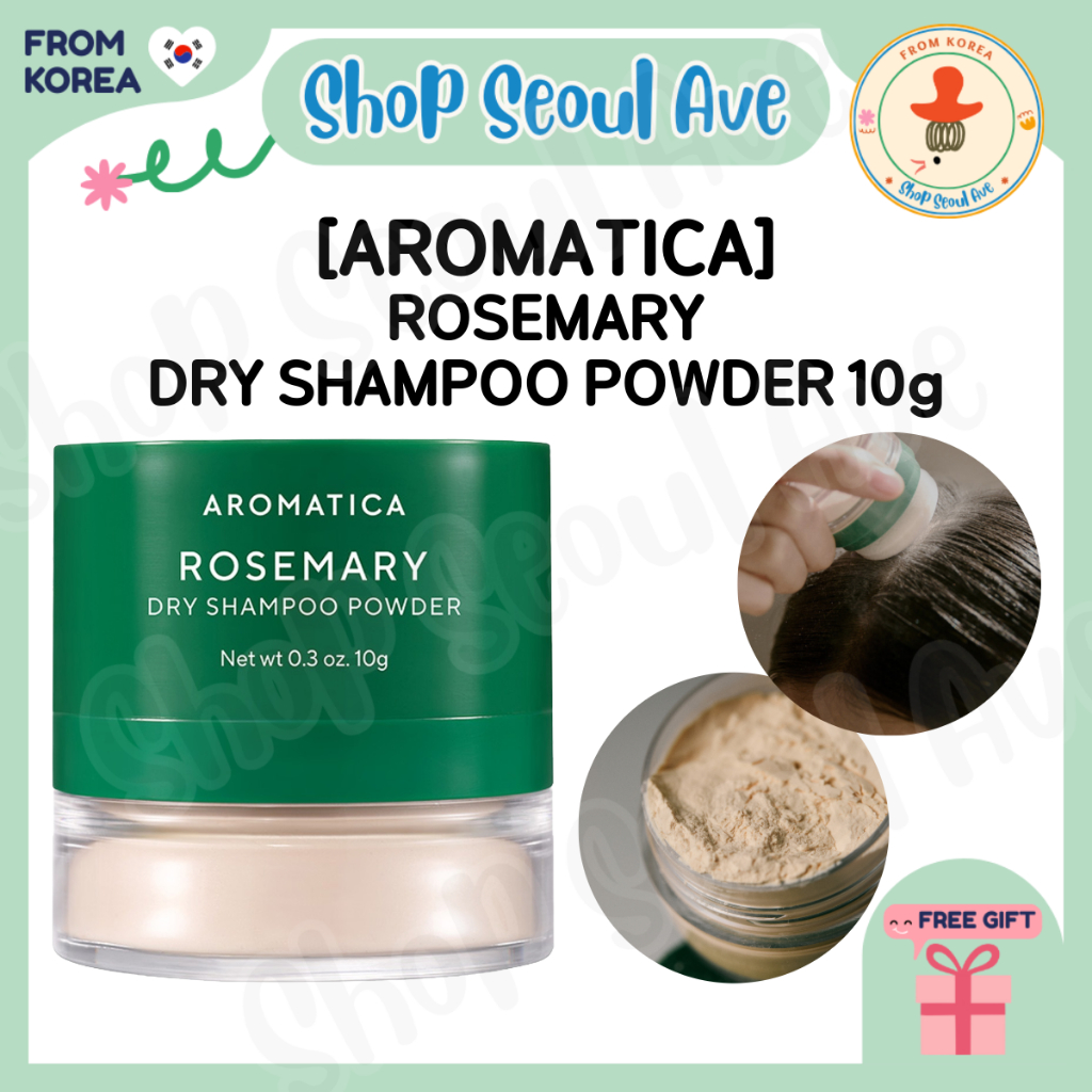 [AROMATICA] Rosemary Dry Shampoo Powder 10g Oil Control Hair Volume Refresh Scalp Powder