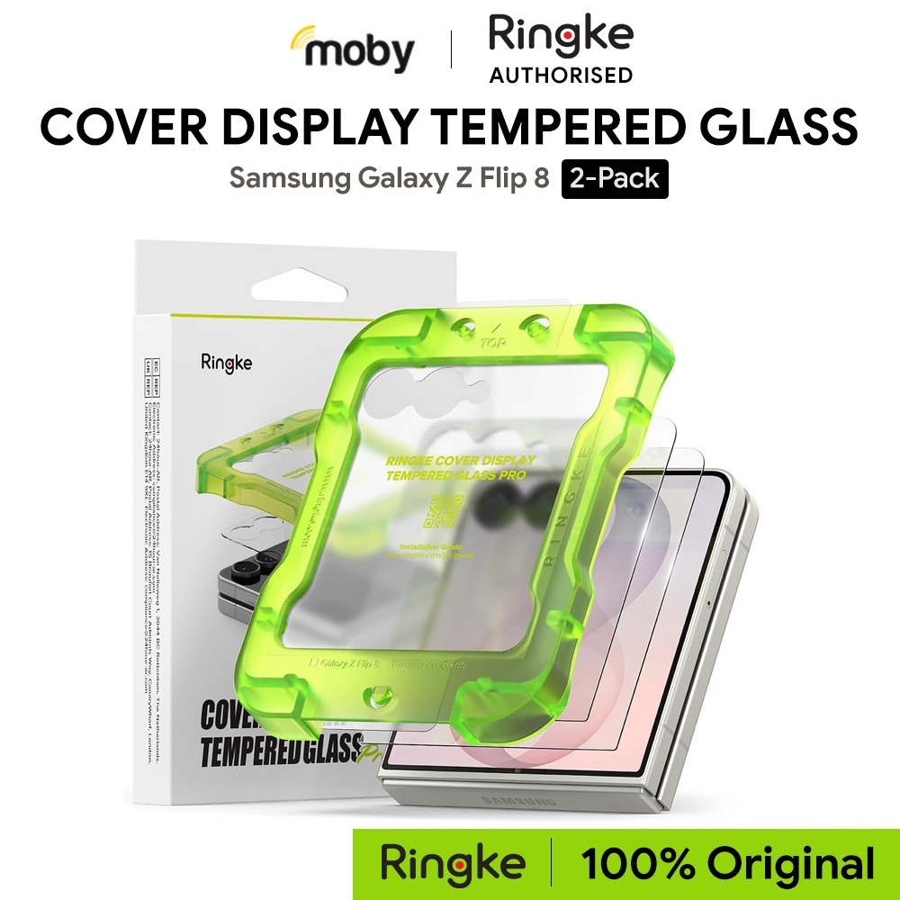 Ringke Cover Display กระจกนิรภัยสําหรับ Samsung Galaxy Z Flip 8 (2-Pack) - แบบใส