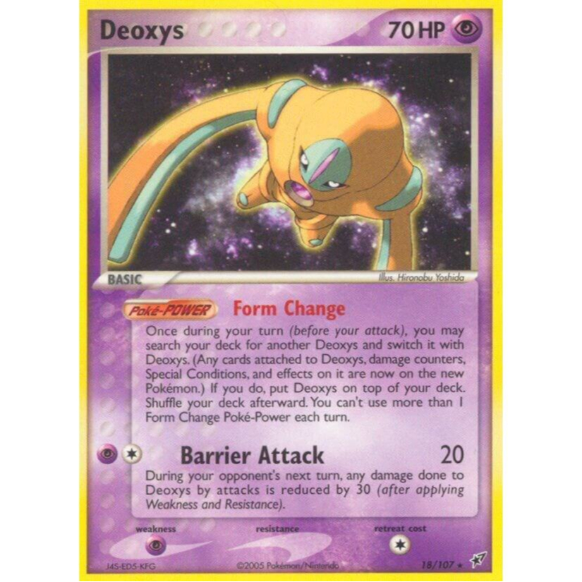 การ์ดโปเกมอนภาษาอังกฤษ Deoxys (Defense Forme) - 18/107 - - EX Deoxys [ USED ]
