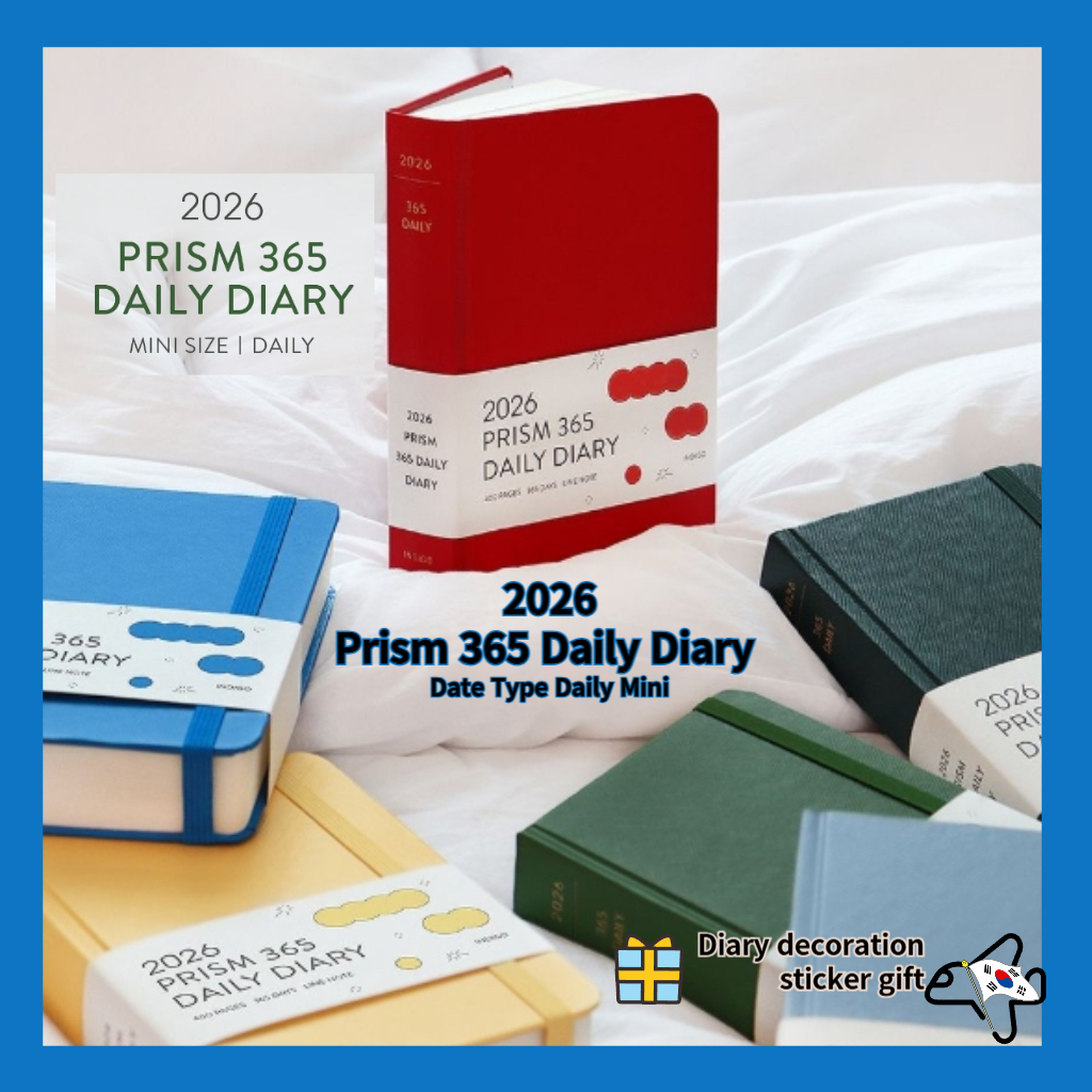 Indigo 2026 Prism 365 Daily Diary Date Type Daily Mini Diary/ไดอารี่เกาหลี