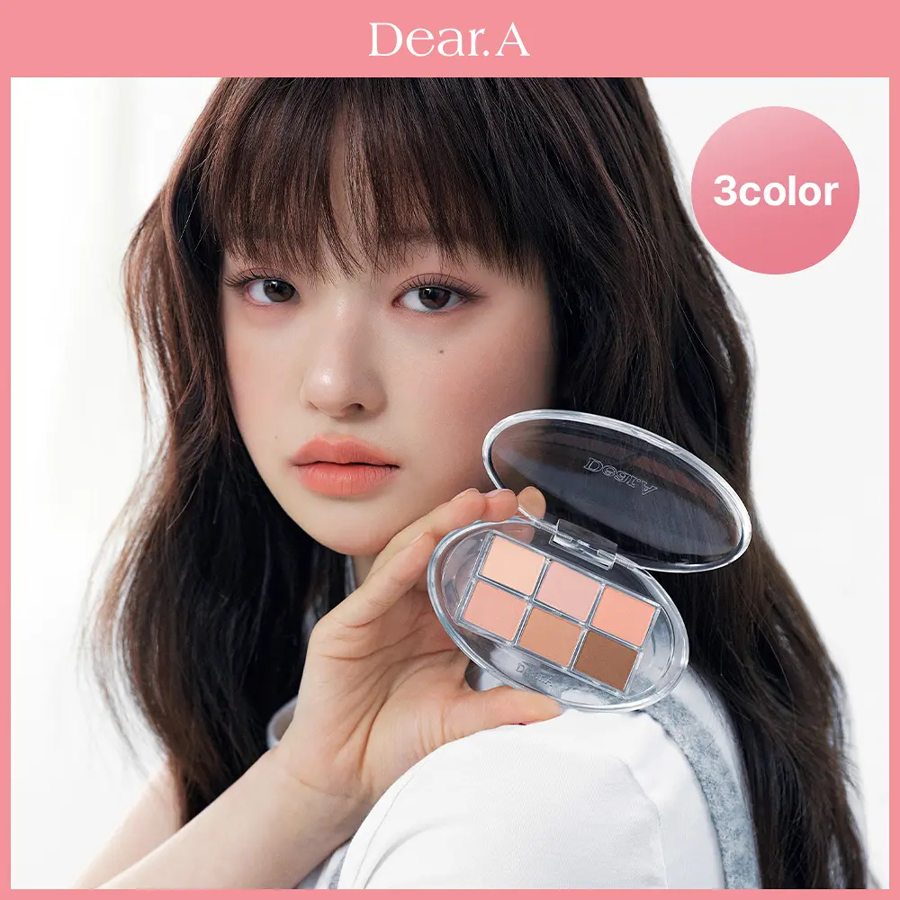 Dear.A Perfect Match Eyeshadow Palette 6.8g 1 ชิ้น 3 ประเภทเกาหลี 6 เฉดสีอายแชโดว์ Palette Mauve กลี