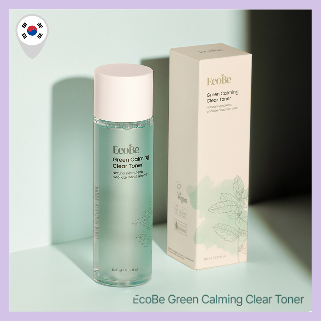 [EcoBe] Green Calming Clear Toner 150ml โทนเนอร์บํารุงผิวหน้าวีแกนพร้อม AHA BHA PHA LHA สําหรับขัดผิ