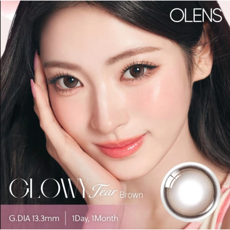 OLENS Glowy Tear Brown 1Day 20P + เคส