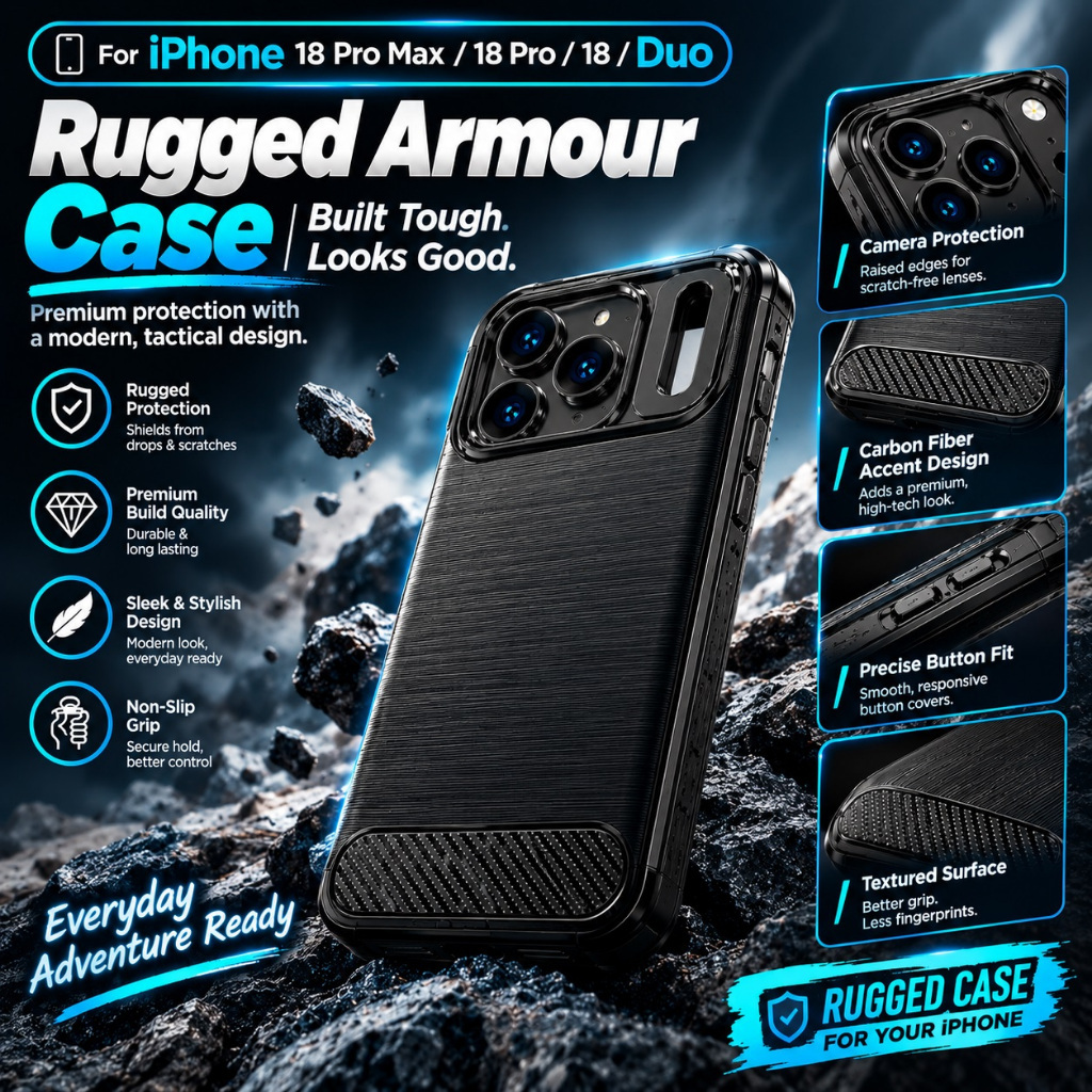 IPhone 18 Pro / 18 Pro Max / 17 Pro Max / 17 Plus / 17 Air / 17 16 / 15 ทนทานกันกระแทก Armour เคสโทร