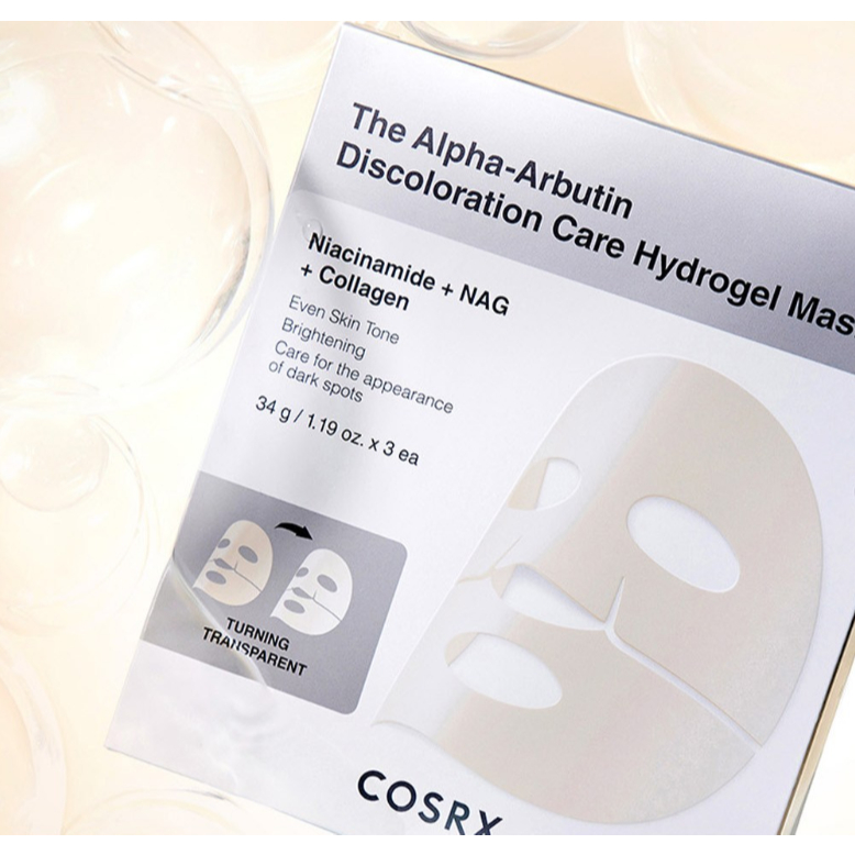 COSRX The Alpha-Arbutin Discoloration Care Hydrogel Mask 3 แผ่น
