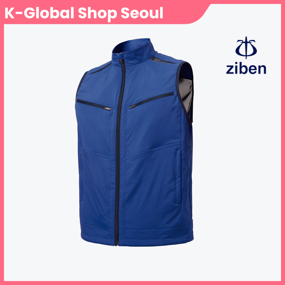 ZIBEN เสื้อกั๊กทํางานฤดูร้อนผู้ชายสีฟ้า ZB-V2022 น้ําหนักเบาตาข่าย Utility Safety Workwear เสื้อกั๊ก