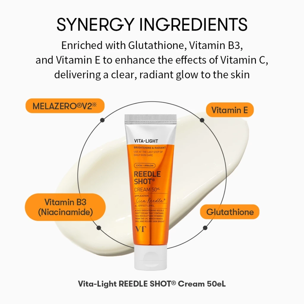 [VT] Reedle Shot Cream 50eL (วิตามิน, Centella Asiatica, 300Da Hyaluronic Acid) Brightening, Soothing, Moisturizing layering cream [Official Flagship] thumbnail 6