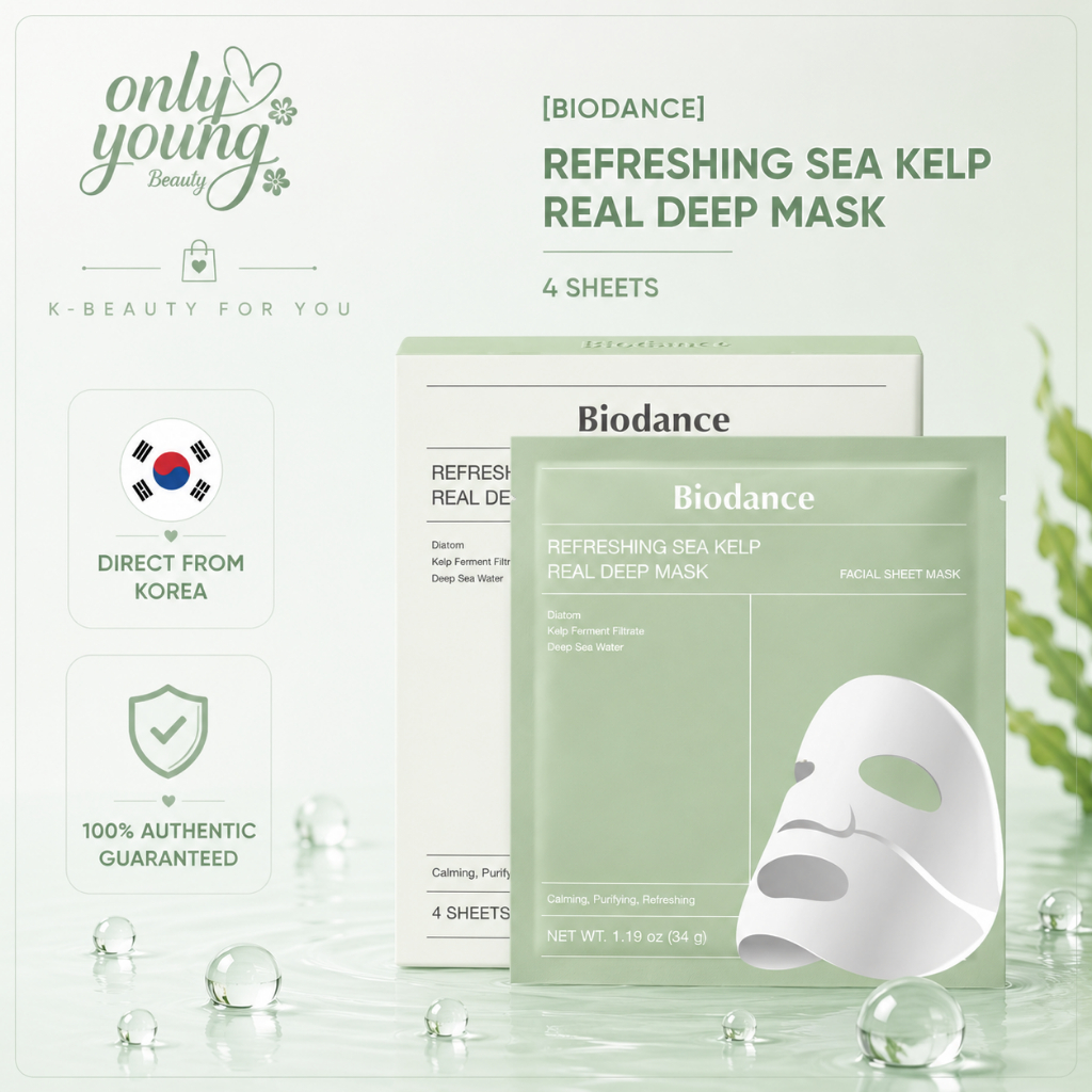 [Biodance] Sea Kelp Real Deep Mask 4SHEETS – Intense Hydration | ผ่อนคลาย | ผิวเปล่งประกาย | K-Beaut