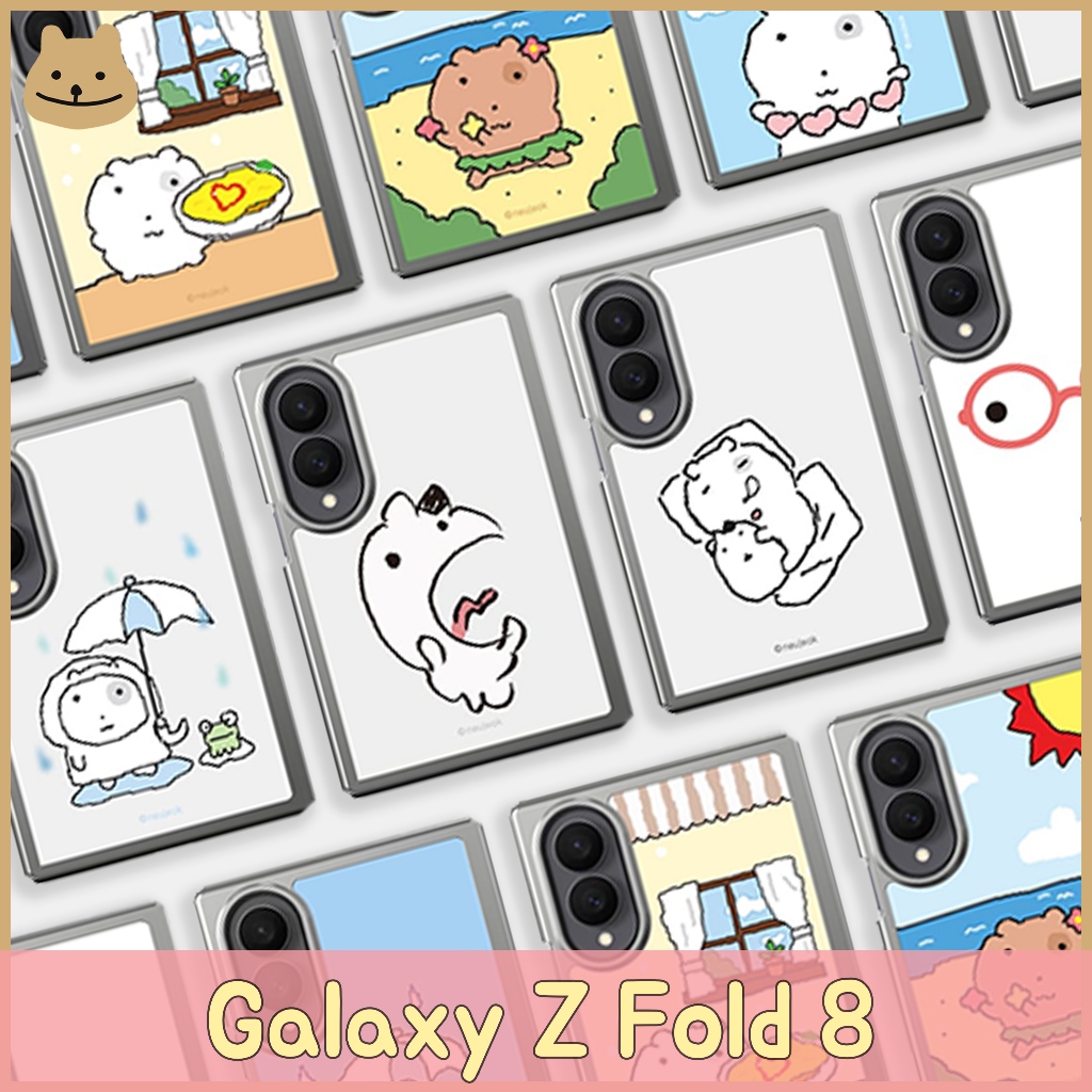 🇰🇷 Z Fold8 เปิดตัวCharming Noonmeongi Graphic Art Silver Frame Magnetic Phone Case168CM