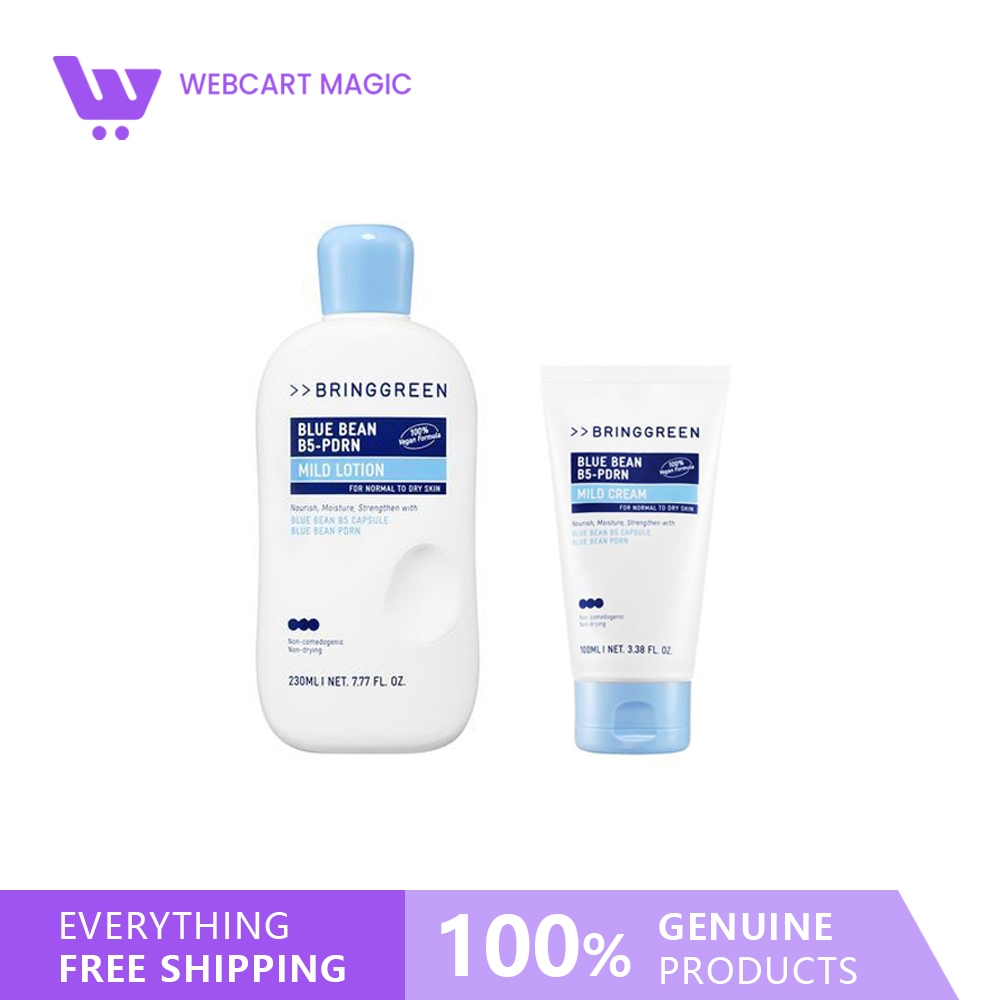 BRINGGREEN Blue Bean B5-PDRN Mild Cream 100ml/Blue Bean B5-PDRN Mild Lotion 230ml