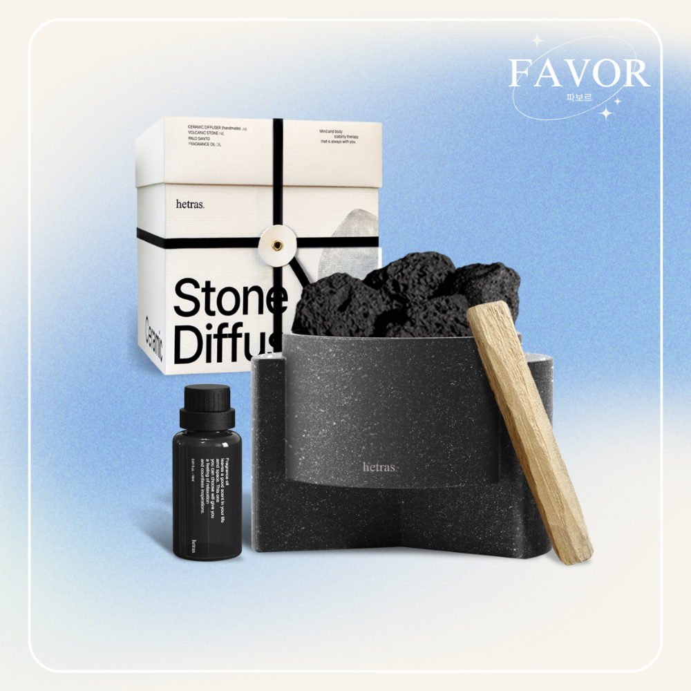 Hetras Premium Ceramic Stone Diffuser Set Handmade Relaxing Oil Refill