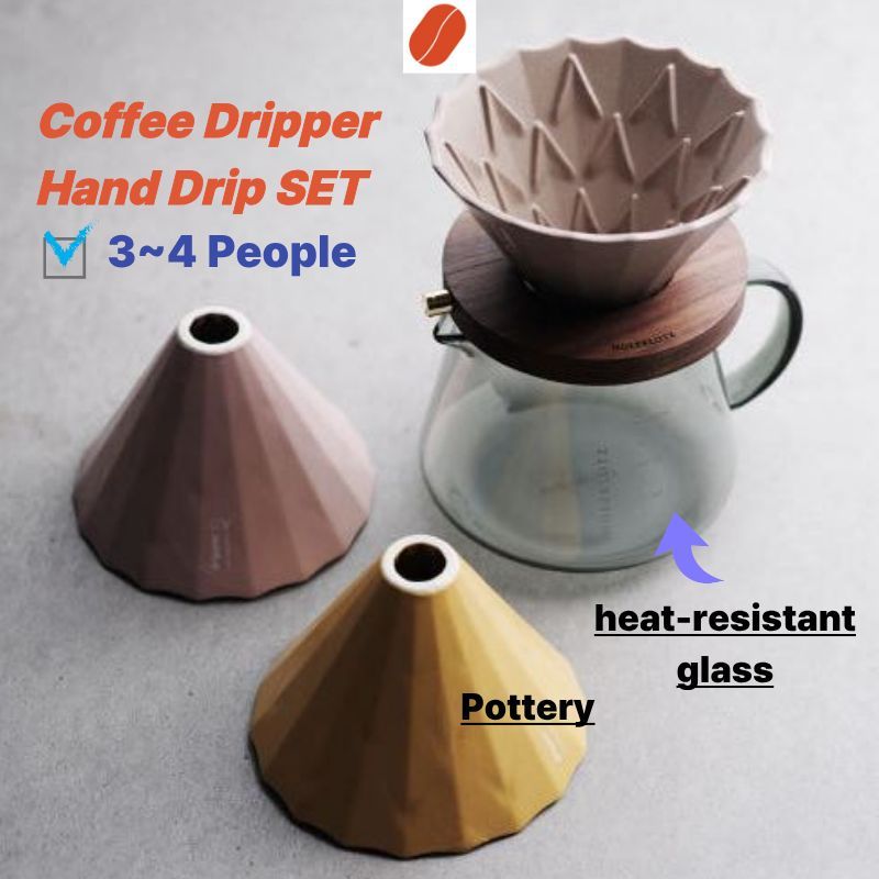Holtzclots สี A27 Coffee Dipper Hand Drip Set Porcelain Dipper Coffee Extract สําหรับ 3 ถึง 4 คน