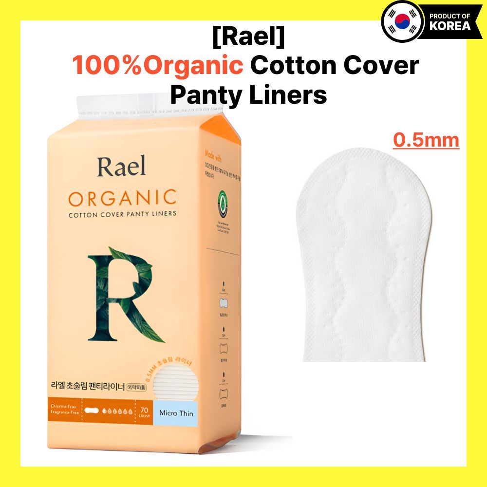 [Rael]แผ่นซับในผ้าฝ้ายออร์แกนิก – Micro Thin (70 Count) Rael Panty Liner, ผ้าฝ้ายออร์แกนิกปกผ้าฝ้ายธ