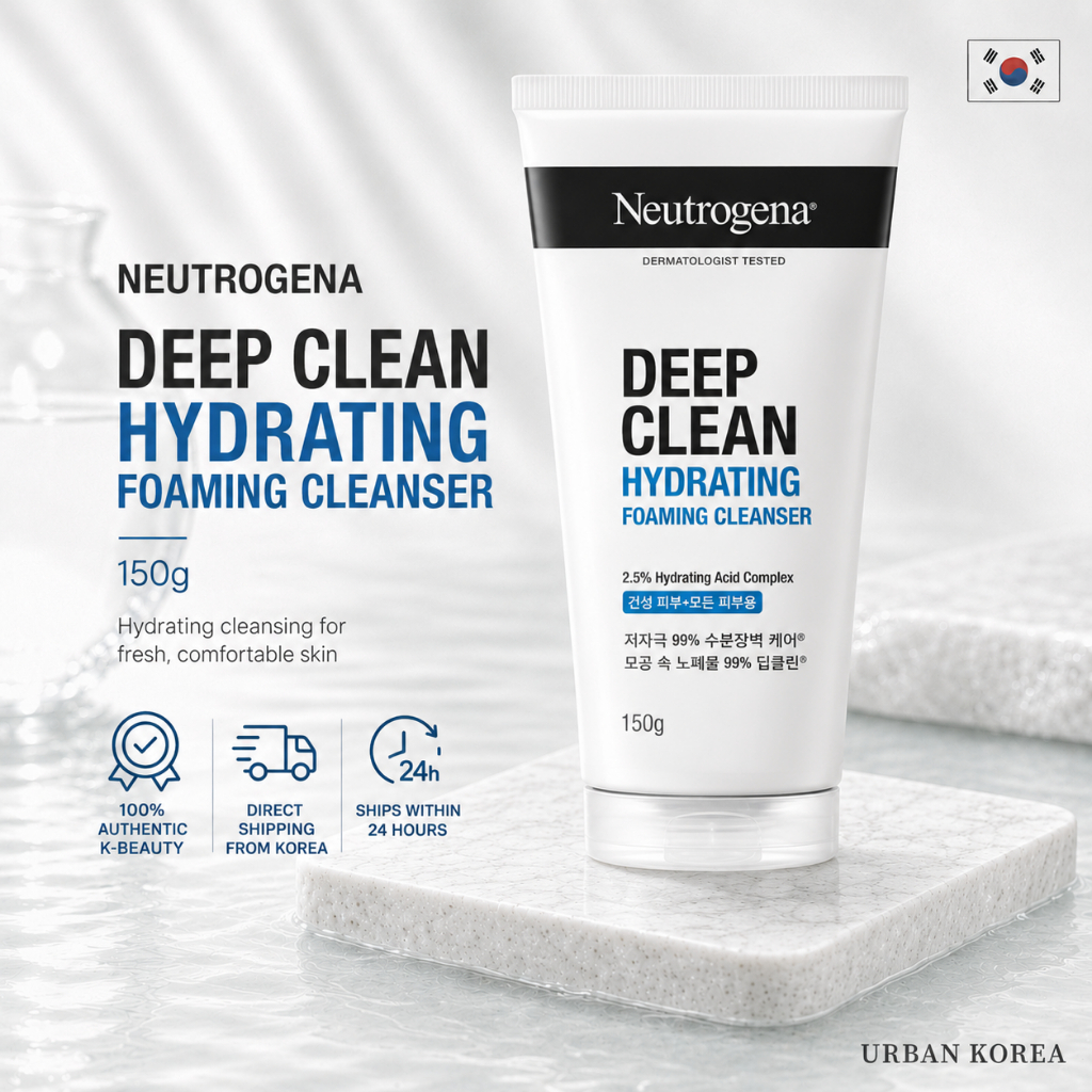 [Neutrogena] Deep Clean Hydrating Foaming Cleanser 150g โฟมล้างหน้าให้ความชุ่มชื้นเกาหลี โฟมล้างหน้า