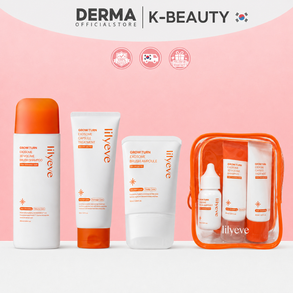 Lilyeve GROWTURN Scalp Revitalizing Routine - เซรั่มบํารุงผม, แชมพู, ทรีทเม้นต์ และแปรง