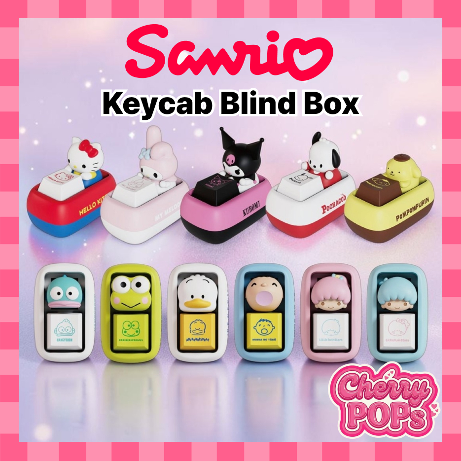 [Sanrio] พวงกุญแจกล่องตาบอดปุ่มกดคีย์บอร์ดแบบกลไกของแท้ | Sanrio Character Fidget Keycap กระเป๋าของเล่น Charm | ส่งจากเกาหลี