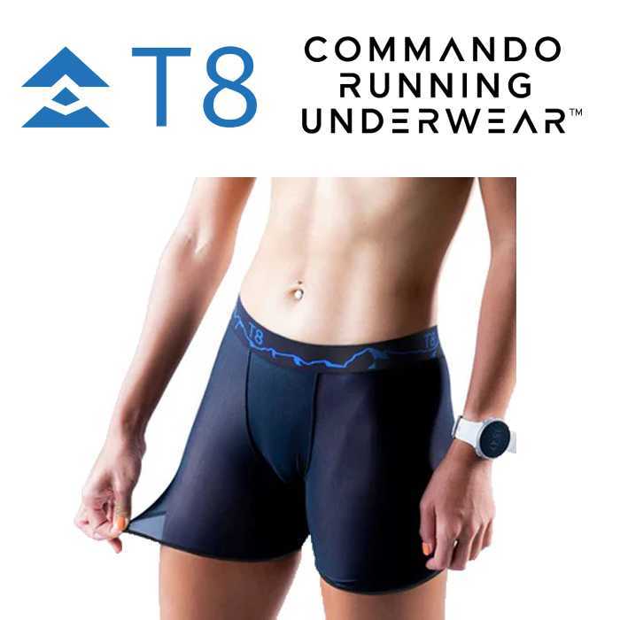 T8 Womens Commando Running Lingerie – สีดํา (Anti-Chafe, Ultra-Light, Quick-Dry Comfort)