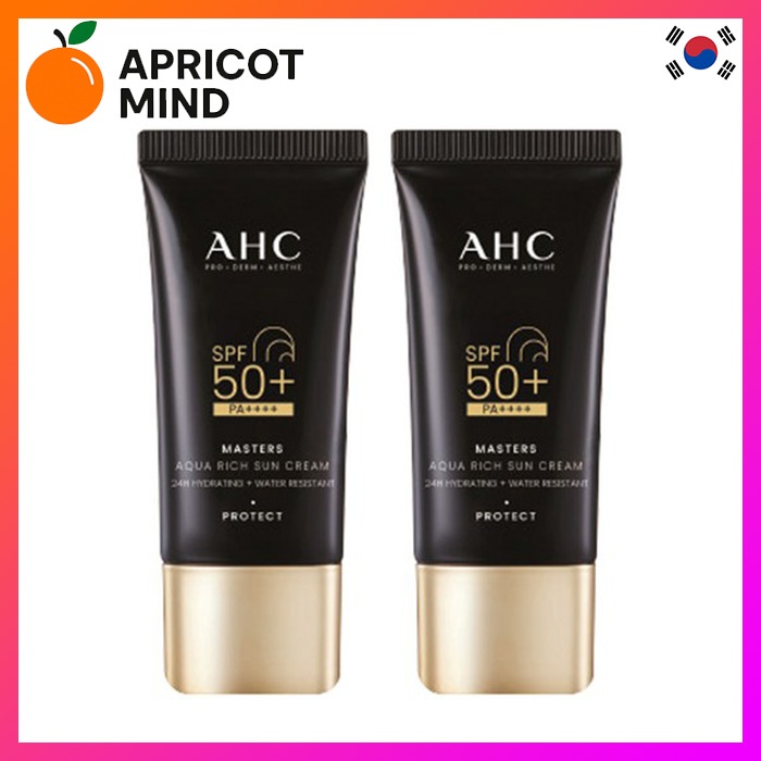 AHC Masters Aqua Rich Sunscreen SPF50+ PA++++, 30ml, 2 ชิ้น/เกาหลี Delivery