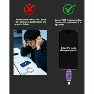 Lanrui V587 Engineeriบ็อกซ์วิศวกรรม เข้าโหมด DFU Recovery Bootloader ด้วยปุ่มกดเดียว สำหรับ iPและ Samsung ช่างซ่อมมือถือ
