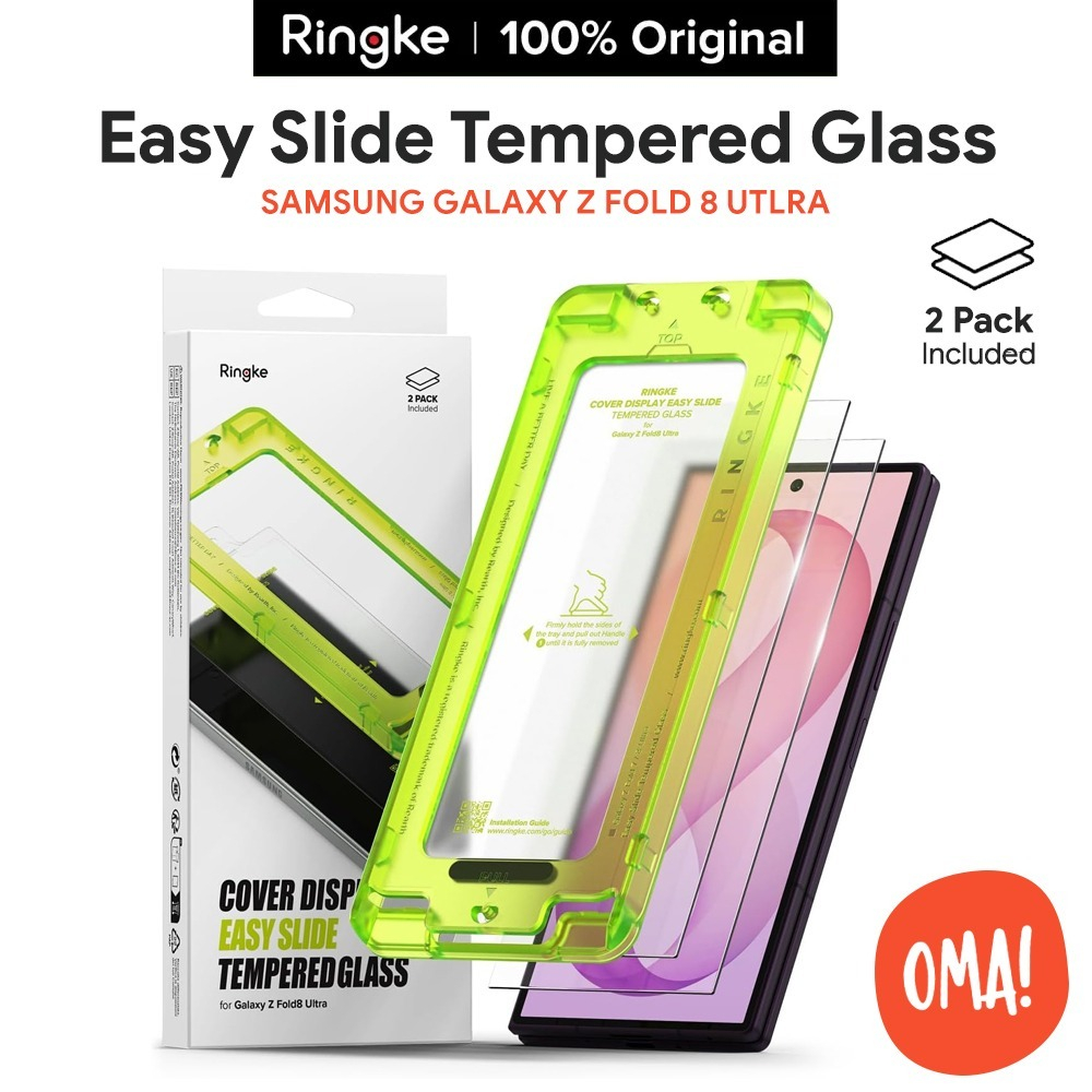 Ringke Cover Display กระจกนิรภัยสําหรับ Samsung Galaxy Z Fold 8 UItra (2-Pack)