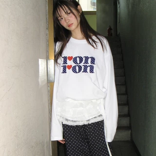 [RONRON] Pattern Logo Long Sleeve / 2colors