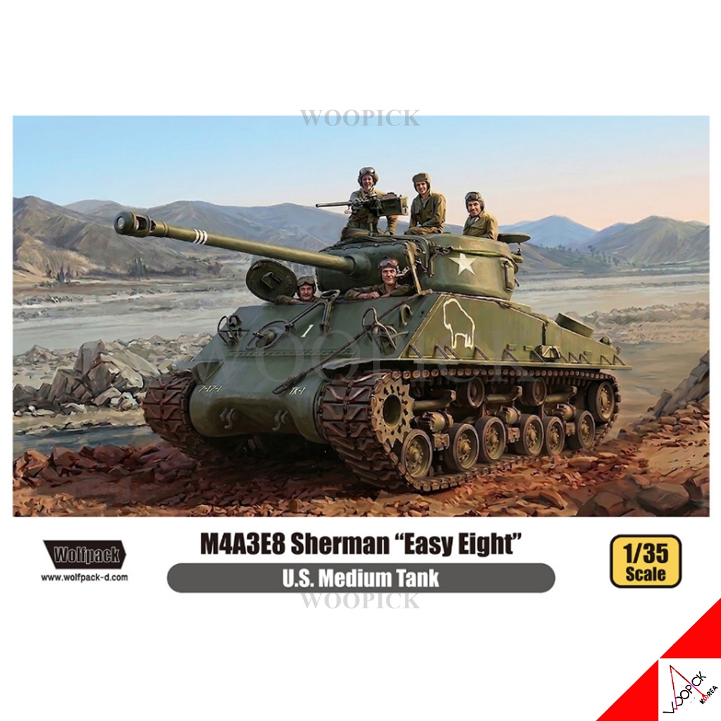 WOLFPACK 1/35 M4A3E8 Sherman Easy Eight US Medium Tank Premium Model kit WP13001