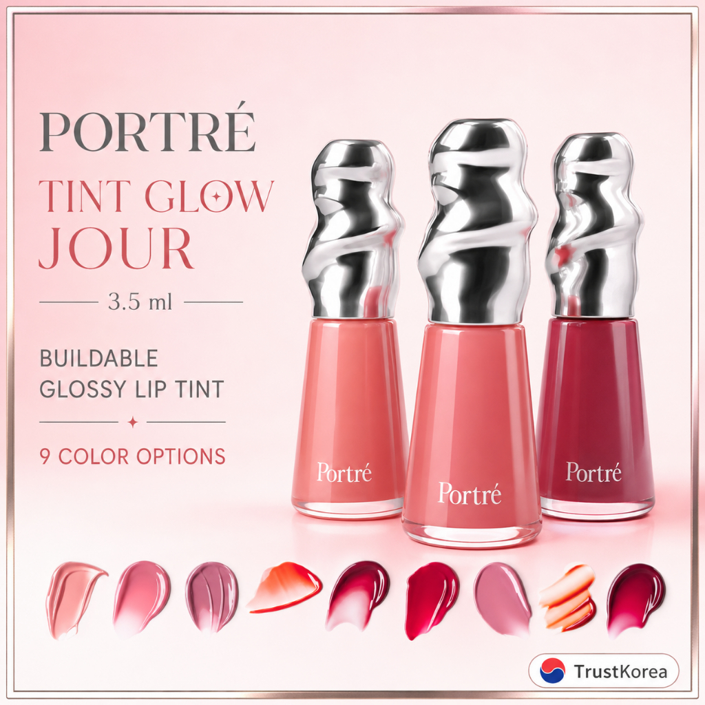 PORTRÉ Tint Glow Jour 3.5ml 9 สี Buildable Glossy Lip Tint สําหรับแต่งหน้าทุกวัน