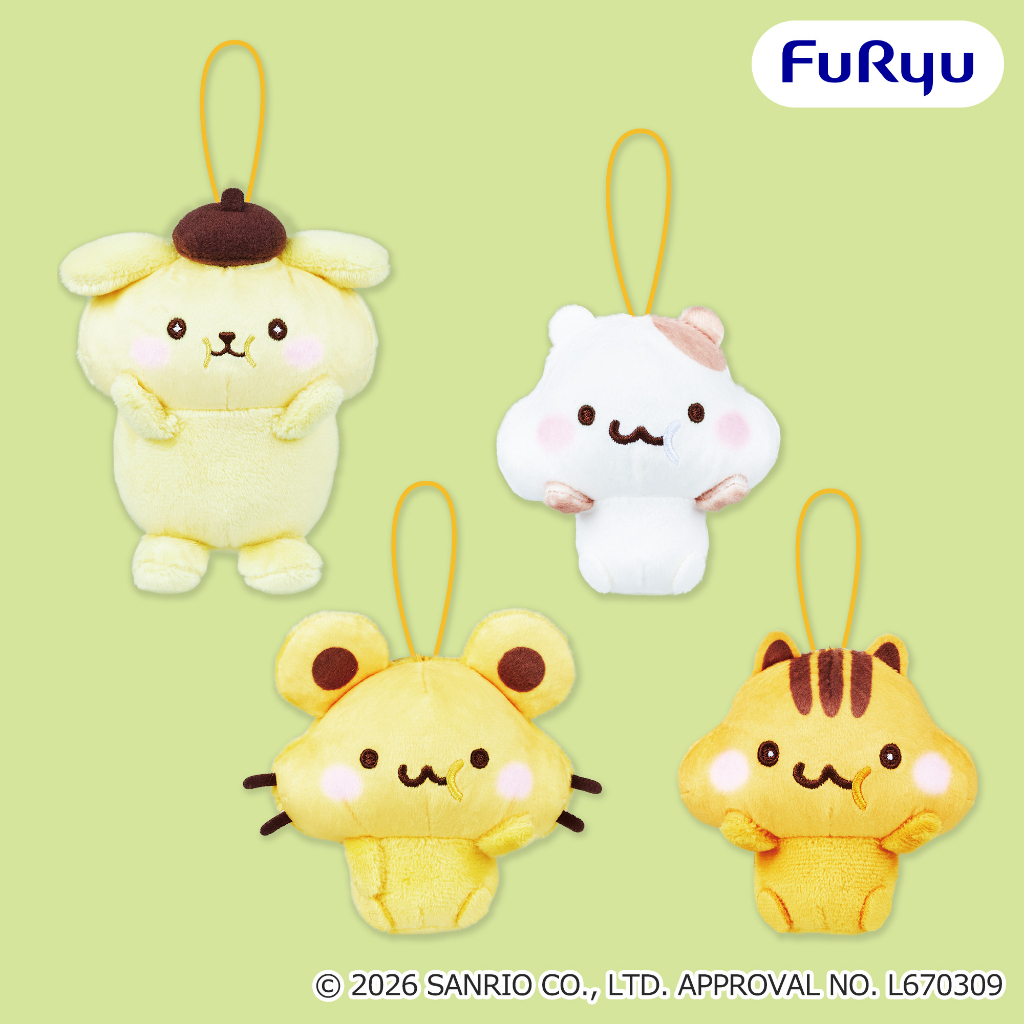สต็อกพร้อม | ตุ๊กตามาสคอต Sanrio Pompompurin Mogu Yummy | FuRyu | 4 ตัวเลือก