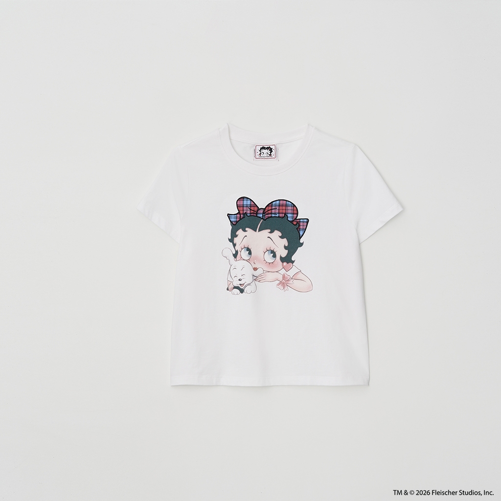 RONRON تيشيرت قصير Betty Boop بشريط (3 ألوان) — صورة 6