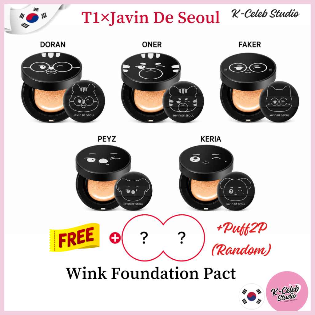 T1×Javin De Seoul Wink Foundation Pact 21 Cover Ivory+Puff2P